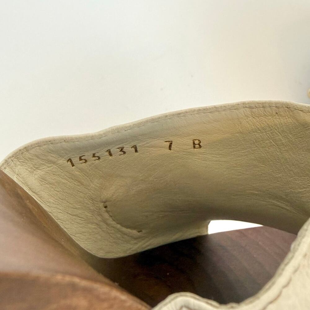 Gucci Leather Horsebit Wooden Clog Heels Sandal in Cream Off-White 7B - Picture 10 of 14